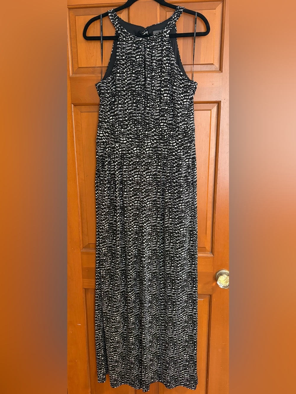 Vince Camuto Black & White Printed Halter Jumpsuit